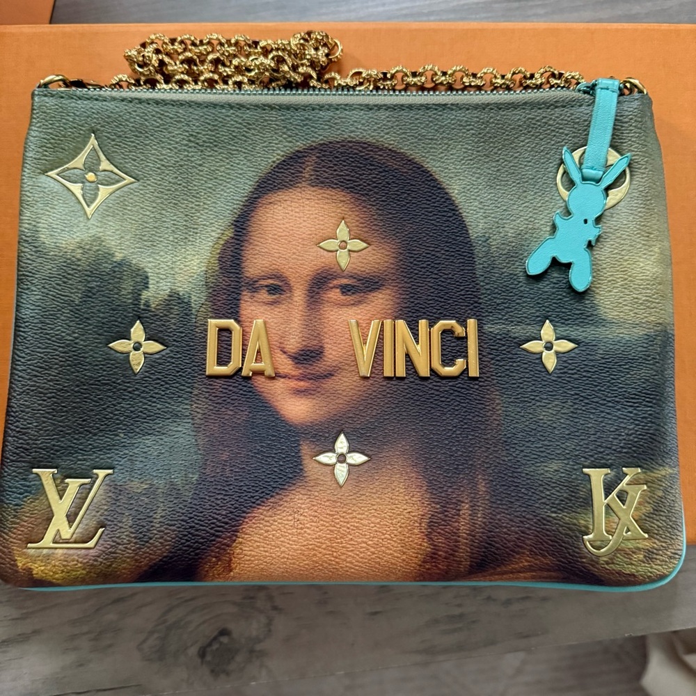 Louis Vuitton pochette clutch limited edition Jeff koons Da Vinci